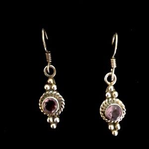 Sterling Silver Amethyst Dangle Earrings